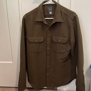 Jcrew heavyweight olive green shirt. Can be worn as an over-shirt or button down